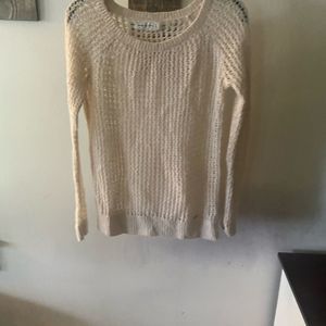 Abercrombie & Fitch Light Gray Open Weave Knit Sweater Medium/Large